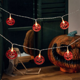 Living And Home 20 Lights 3M Smiley Pumpkin Halloween Led String Lights Indoor Outdoor Decor - thumbnail 5