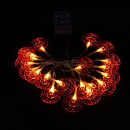 Living And Home 20 Lights 3M Smiley Pumpkin Halloween Led String Lights Indoor Outdoor Decor - thumbnail 4