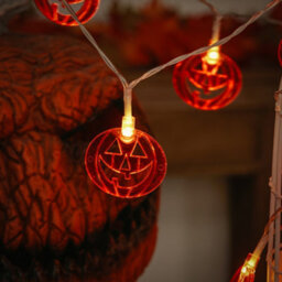 Living And Home 20 Lights 3M Smiley Pumpkin Halloween Led String Lights Indoor Outdoor Decor - thumbnail 3