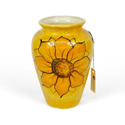Verano Spanish Ceramics Sunflower Hand Painted Ceramic Home Decorative Small Vase 24Cm - thumbnail 2