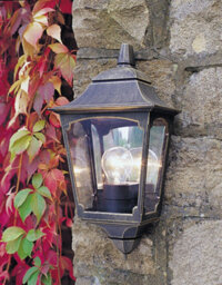 Elegant Outdoor Ip44 1 Bulb Black Led Half Lantern Wall Light - thumbnail 2