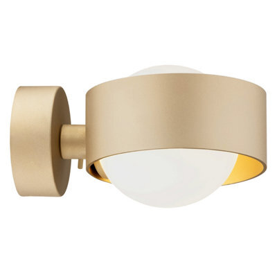 Luminosa Lighting Luminosa Massimo Plus Outdoor Globe Wall Lamp Opal Matt, Gold Ip44 - image 1