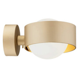 Luminosa Lighting Luminosa Massimo Plus Outdoor Globe Wall Lamp Opal Matt, Gold Ip44