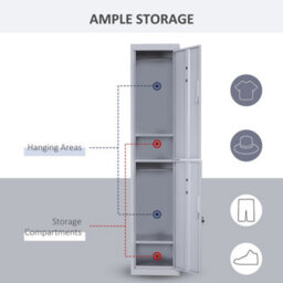 Viokef Vinsetto 1.8M Locker Office Cabinet Storage Cold Rolled Steel W/ Storage Shelves - thumbnail 4