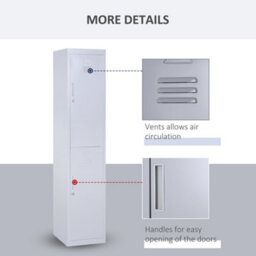 Viokef Vinsetto 1.8M Locker Office Cabinet Storage Cold Rolled Steel W/ Storage Shelves - thumbnail 6