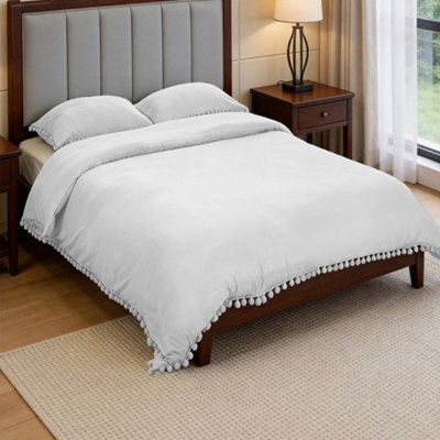 Darphe White 3Pcs King Size Polyester Zipper Duvet Cover With 2 Pillowcase Set - image 1