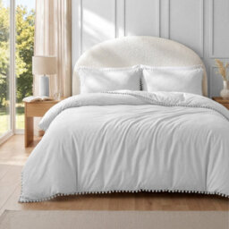 Darphe White 3Pcs King Size Polyester Zipper Duvet Cover With 2 Pillowcase Set - thumbnail 2
