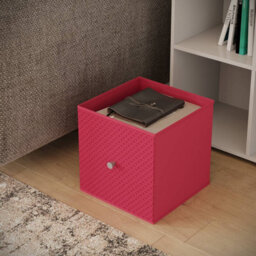 Urbn-Living Black, Fuchsia - Asymmetrical 8 Cube Bookcase Unit W/ 6 Drawer Inserts - thumbnail 4