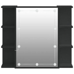 Walplus Mirror Cabinet With Led Black 70X16.5X60 Cm - thumbnail 8