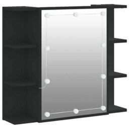 Walplus Mirror Cabinet With Led Black 70X16.5X60 Cm - thumbnail 2