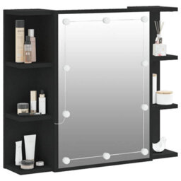 Walplus Mirror Cabinet With Led Black 70X16.5X60 Cm - thumbnail 6