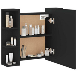 Walplus Mirror Cabinet With Led Black 70X16.5X60 Cm - thumbnail 7