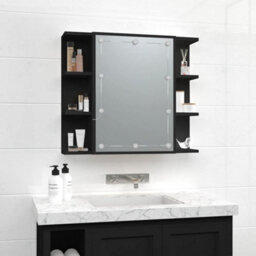 Walplus Mirror Cabinet With Led Black 70X16.5X60 Cm - thumbnail 4