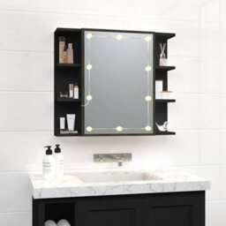 Walplus Mirror Cabinet With Led Black 70X16.5X60 Cm - thumbnail 5