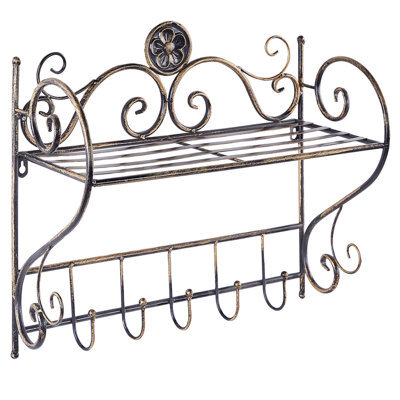 Beliani Retro Wall Shelf Osorno Metal Black - image 1