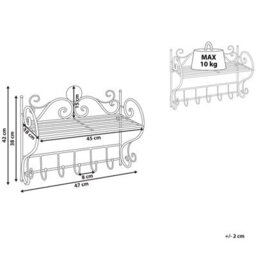 Beliani Retro Wall Shelf Osorno Metal Black - thumbnail 3