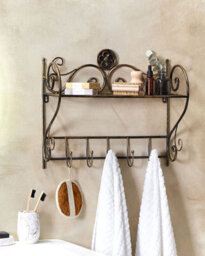 Beliani Retro Wall Shelf Osorno Metal Black - thumbnail 2