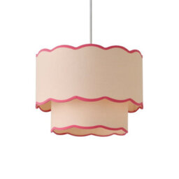 Valuelights Sloane 2 Tier Pink Colour Clash Scallop Ceiling Lamp Shade - thumbnail 2