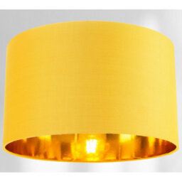 Happy Homewares Contemporary Ochre Cotton 14 Table/pendant Lamp Shade With Shiny Gold Inner - thumbnail 2