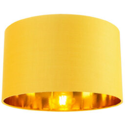 Happy Homewares Contemporary Ochre Cotton 14 Table/pendant Lamp Shade With Shiny Gold Inner