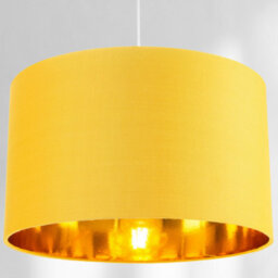 Happy Homewares Contemporary Ochre Cotton 14 Table/pendant Lamp Shade With Shiny Gold Inner - thumbnail 7