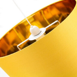 Happy Homewares Contemporary Ochre Cotton 14 Table/pendant Lamp Shade With Shiny Gold Inner - thumbnail 4