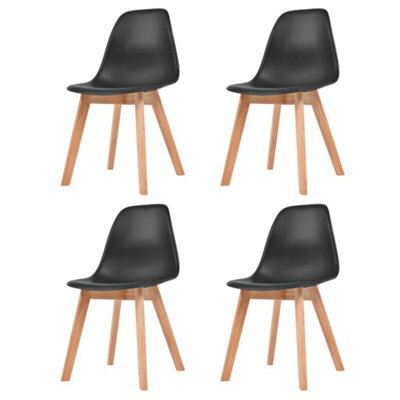 Berkfield Dining Chairs 4 Pcs Black Plastic - image 1