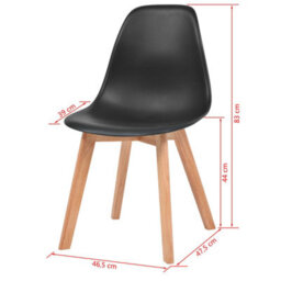 Berkfield Dining Chairs 4 Pcs Black Plastic - thumbnail 6