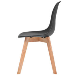 Berkfield Dining Chairs 4 Pcs Black Plastic - thumbnail 4