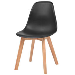 Berkfield Dining Chairs 4 Pcs Black Plastic - thumbnail 3