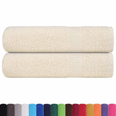 Berkfield Durable Shower Towels 2 Pcs Cream 70X140 Cm 360 Gsm 100% Cotton
