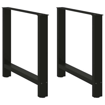 Berkfield Modern Dining Table Legs Black 2 Pcs 70X(72-73) Cm Steel - image 1
