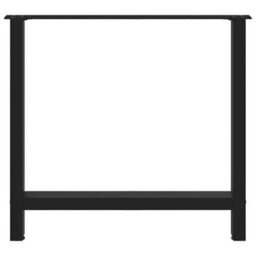 Berkfield Modern Dining Table Legs Black 2 Pcs 70X(72-73) Cm Steel - thumbnail 5
