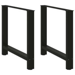 Berkfield Modern Dining Table Legs Black 2 Pcs 70X(72-73) Cm Steel