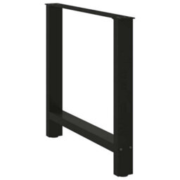 Berkfield Modern Dining Table Legs Black 2 Pcs 70X(72-73) Cm Steel - thumbnail 4