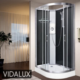 Vidalux Pure E Black 1200 X 800 Electric Left Shower Cabin-Triton Lux White 8.5Kw - thumbnail 1