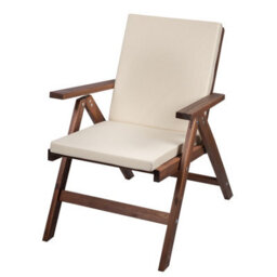 SOFTILLO Low Back Garden Chair Cushion Outdoor Patio Seat Pad Water-Resistant Recliner Relaxer 100X45X4Cm Natural - thumbnail 4