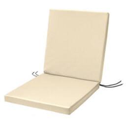 SOFTILLO Low Back Garden Chair Cushion Outdoor Patio Seat Pad Water-Resistant Recliner Relaxer 100X45X4Cm Natural - thumbnail 1