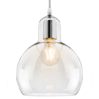 Long Life Lamps Company Modern Mini Globe Clear Glass Pendant Light M0185 - image 1