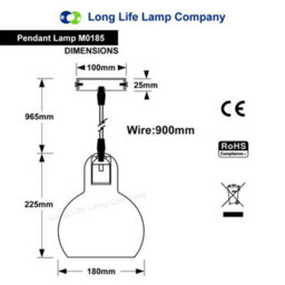 Long Life Lamps Company Modern Mini Globe Clear Glass Pendant Light M0185 - thumbnail 2
