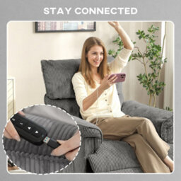 Grey Power Recliner Armchair With Quiet Motor, Massage Reclining Chair - thumbnail 5