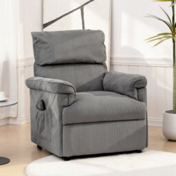 Grey Power Recliner Armchair With Quiet Motor, Massage Reclining Chair - thumbnail 6