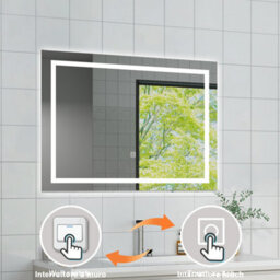 Probaty Bathrooms Bathroom 70X50Cm 3-Color Led Mirror With Anti-Fog And Memory Function,touch Sensor Wall Backlit Vanity Mirror,ip44 - thumbnail 7