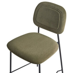 Wyld And Coco Olive Green Velvet Bar Chairs Set Of Two With Black Iron Frame - Counter Height Modern Dining - thumbnail 7