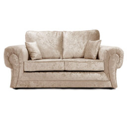 Furnishings For Less UK Chelsea Mink Crushed Velvet Large 2 Seater Sofa Rolled Arms