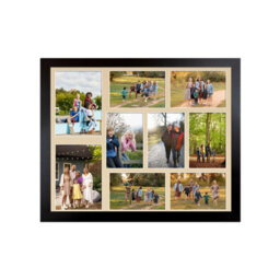 AK Frames 20X16 Black Sleek Multi Photo Frame With Ivory Mount - Holds 9 Apertures (2X) 7X5, (7X) 6X4 Photos - thumbnail 1