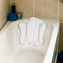Inflatable Blow-Up Bathtub Cushion - Pillow With Soft Cover & Suction Cups - thumbnail 2