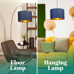 10 Inch Blue Fabric Drum Lampshade Easy Fit For Table And Pendant Lights - thumbnail 3