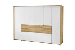 Arte Panama 310 White & Grand Natural Oak Wardrobe - Spacious Bi-Fold Elegance With Smart Organisation - thumbnail 2