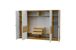 Arte Panama 310 White & Grand Natural Oak Wardrobe - Spacious Bi-Fold Elegance With Smart Organisation - thumbnail 3